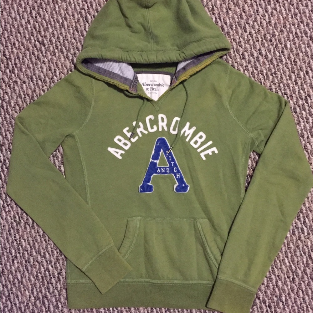 Abercrombie & Fitch Green Pullover Hoodie Y2K